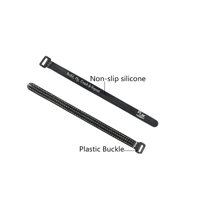 RJX Hobby 30015mm Non-Slip Silicone Battery Straps - 4pcs RedBlack (1)