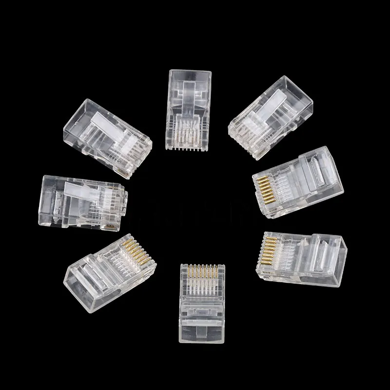 

Kebidu 30pcs RJ45 RJ-45 CAT5 CAT6 Modular Jack 8P8C Plug Network Ethernet Connector 8 Pins Lan Network Cable Heads