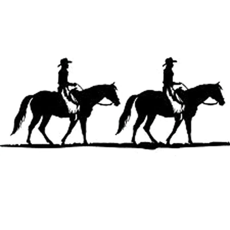 

16.1cm*6.5cm Gone Horse Ridding Cowboy Cowgirl Car Sticker And Decals Motorcycle Car Styling Accessories Black/Sliver S6-2769