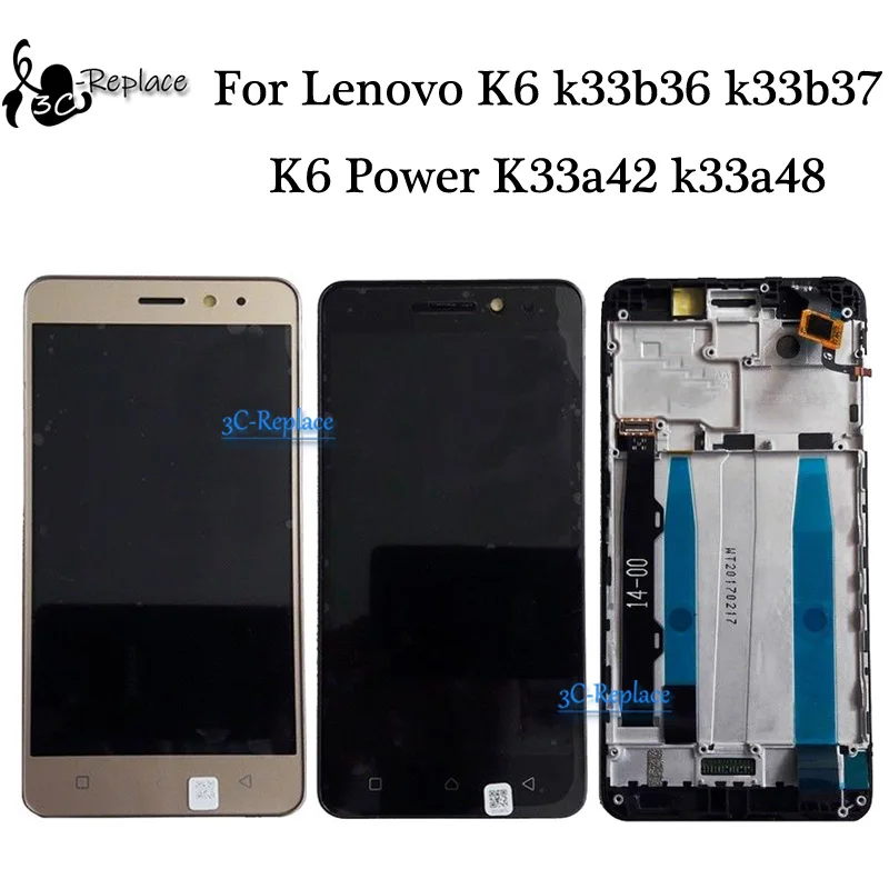Для Lenovo K6 k33b36 k33b37 сенсорный экран дигитайзер стекло + ЖК дисплей в сборе с рамкой