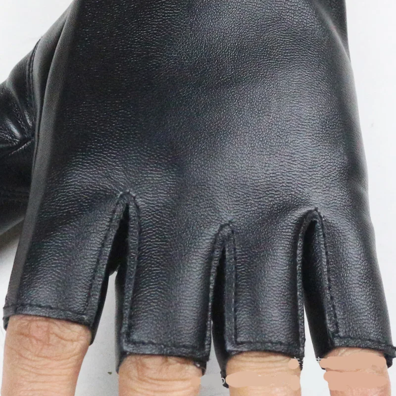 Модные женские тонкие дышащие танцевальные перчатки из искусственной кожи в стиле панк, хип-хоп, женские перчатки для вождения на полпальца, перчатки для ночного клуба, A74