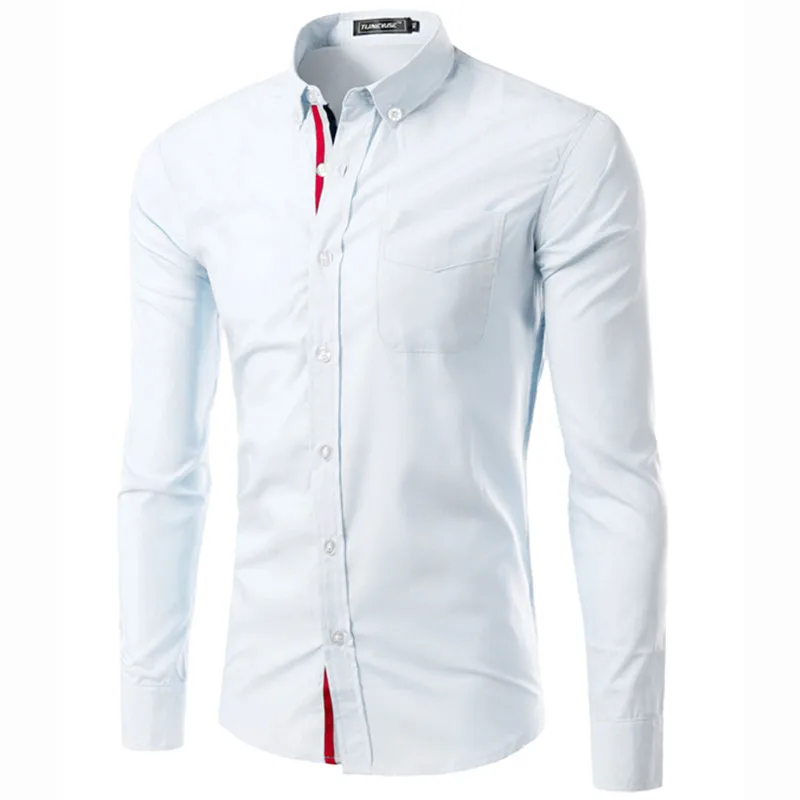 Hot 2017 Spring Autumn New Men Fashion Slim Fit Hit Color Long Sleeve Shirt Business Casual Men's Brand Clothing camisa Shirt