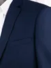 Navy Blue Nailhead Business Men Suits Custom Made Slim Fit Wool Blend Bird-eye Wedding Suits For Men, Tailor Made Groom Suit 5