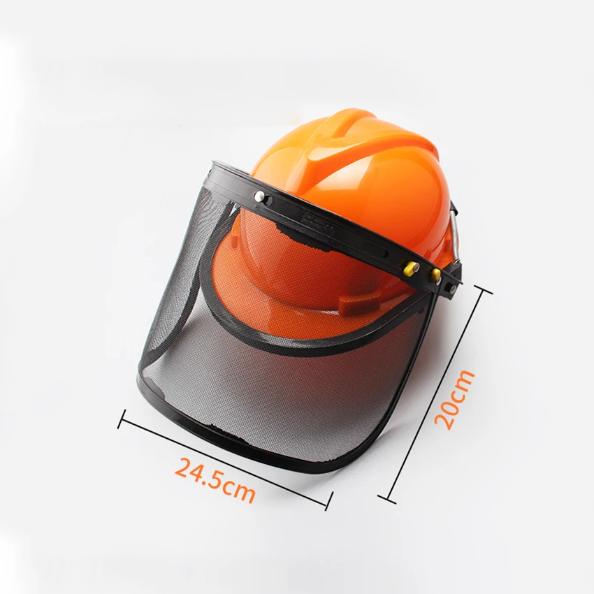 Оранжевый промышленный лесной защитный шлем с полным лицевым покрытием Защитная маска регулируемый ошейник для собак козырек для бензопилы садоводства