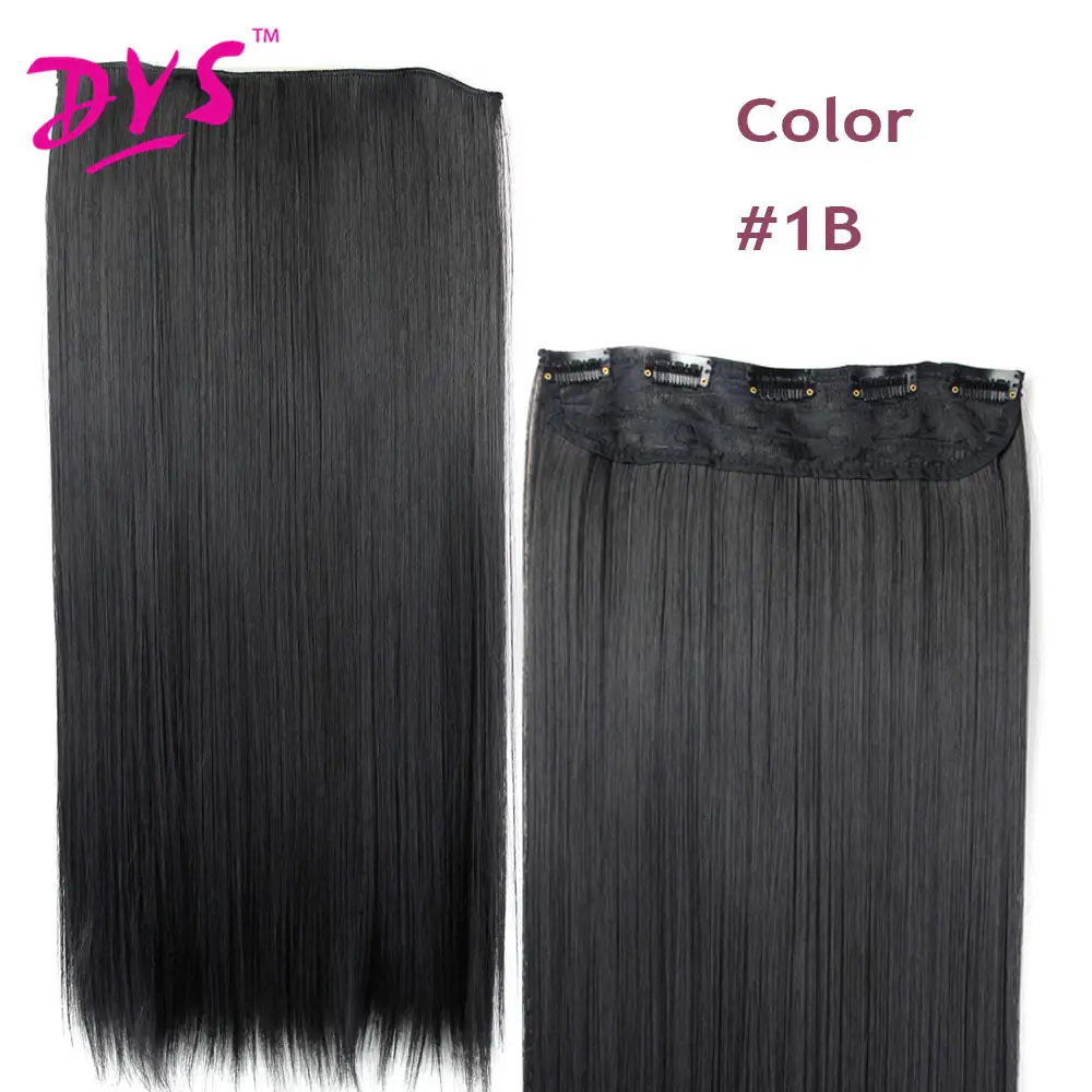Deyngs 5 Clips Natural straight Clip In Hair Extention 24inch 34 Full Head Clip in HairPieces Long Fake False Synthetic Hair (1)