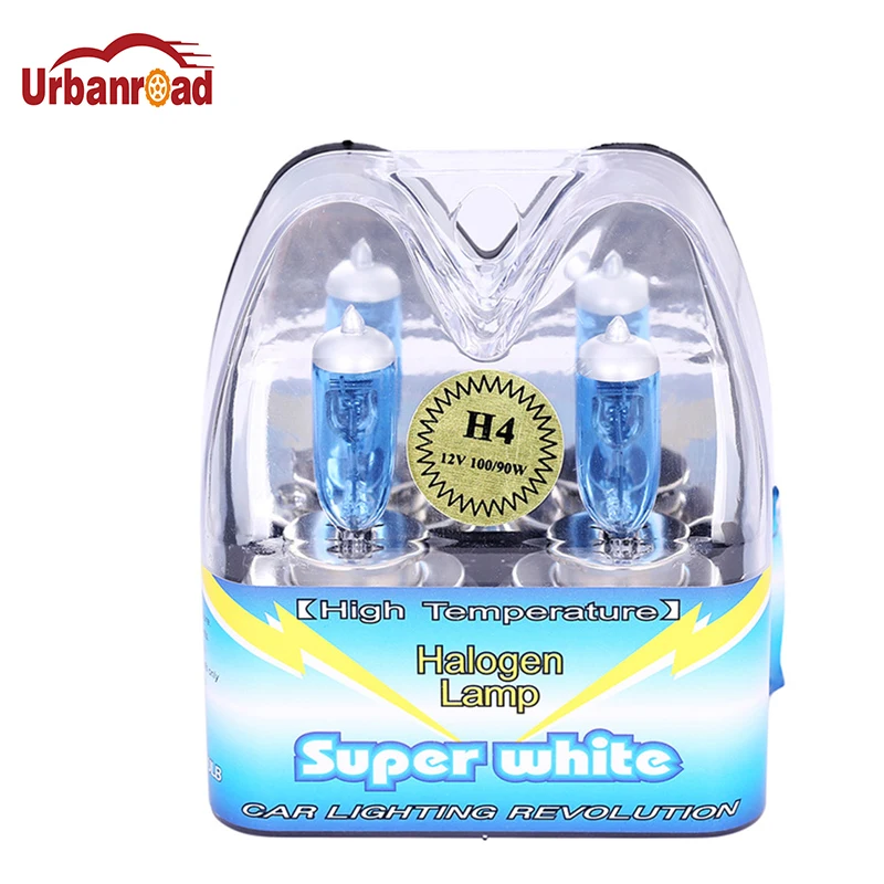 

Urbanroad 2PCS H4 100W Halogen with Packing Box Low Beam Light Auto Headlight Bulbs Lamp 6000K 12V Parking Car Styling