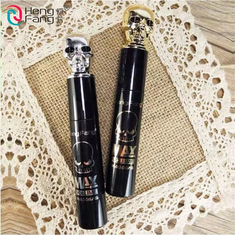 HengFang brand ink black mscara makeup skull shape MAX colossal Lengthening cilia waterproof Curling mascaras thick cosmetics