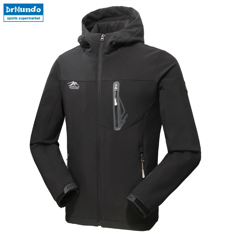 Men soft shell hiking jacket Cross country waterproof elasticity jacket