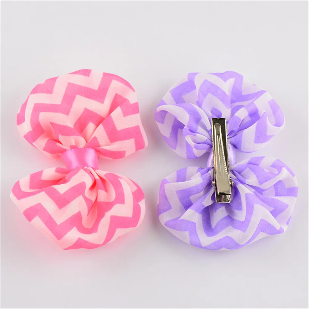 Банты для волос с шевроном одной заколкой 20 шт./лот банты ручной работы