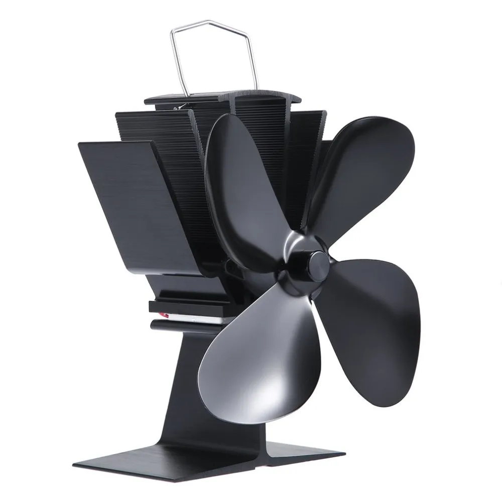 

(Ship From DE)Heat Powered Stove Fan High Efficiency Durable Eco Friendly 4 Blades Stove Fan for Wood/Log Burner/Fireplace