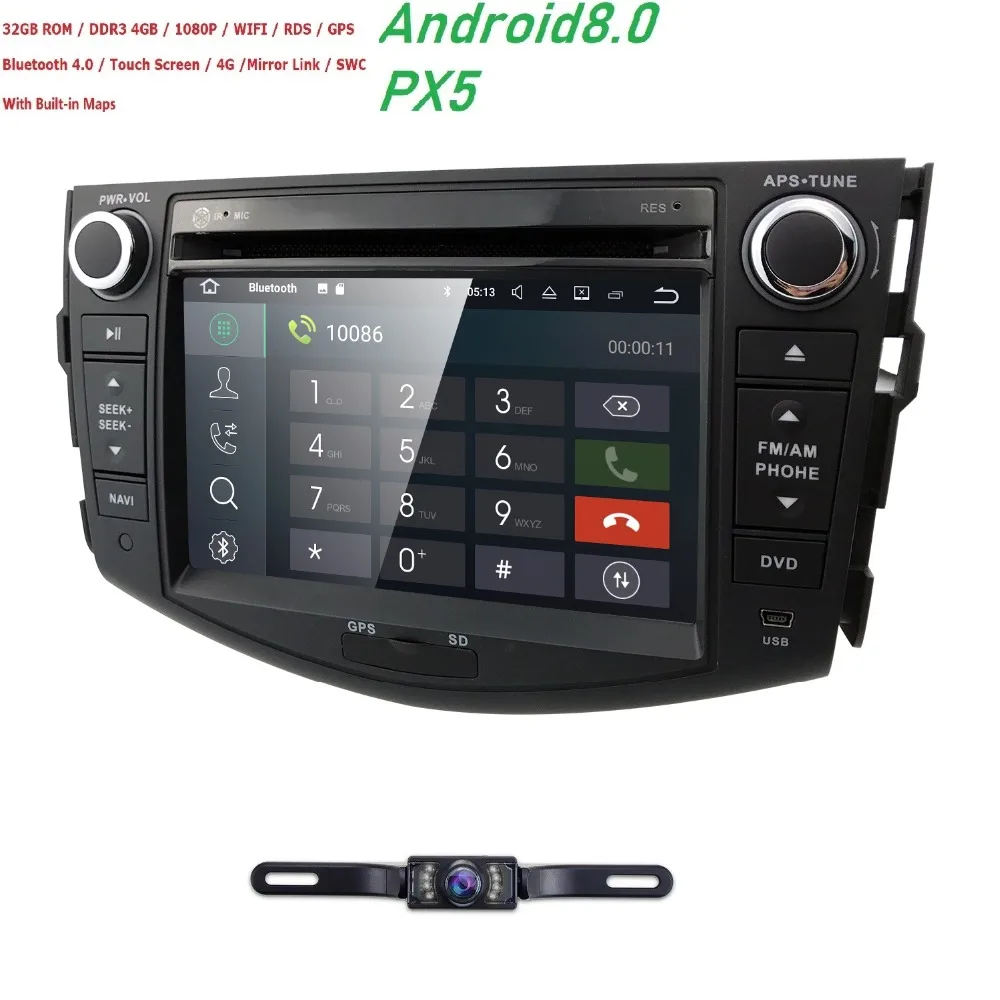 

7Inch Android8.0 Car Multimedia Player For 2006-2012 Toyota RAV4 Capacitive Touch OctaCore HD 1024*600 Car DVD Player CD BT MAPS