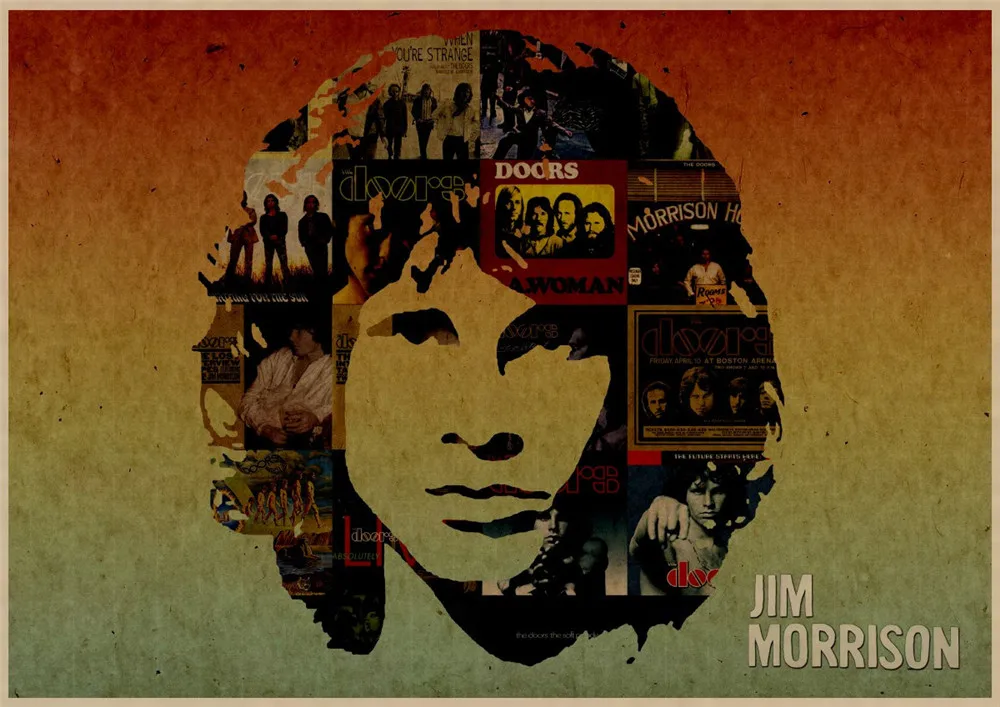 Винтажный Ретро рок браслет Jim Morrison музыкальная гитара крафт бумага Постер