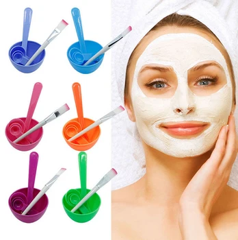 

4 in 1 Mixing Bowl Brush Spoon Stick Makeup Beauty Set For Facial Face Mask