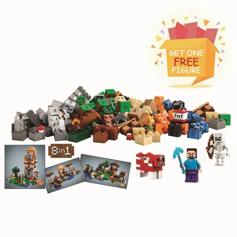 

Bela Compatible Legoe Minecrafte Steve Zombie Creeper Enderman Skeleton My World Zombies Building Blocks Bricks