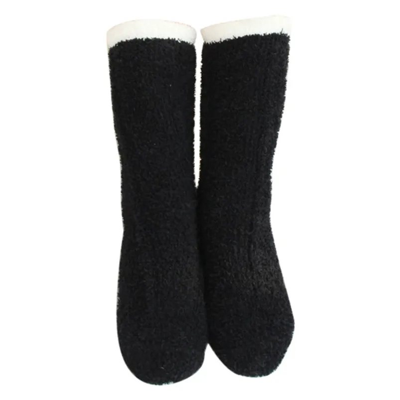 Winter Warm Mid-Calf Length Coral Velvet Socks Thicken Towel Fabric Floor Socks Harajuku Style Kawaii Velvet Sleep Meias  D17 (2)