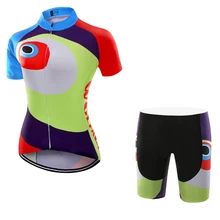 Wolfkei бренд прохладно Дизайн Для женщин Велоспорт Джерси Шорты комплекты/горный велосипед одежда/Ropa Ciclismo велосипед Открытый Спортивная