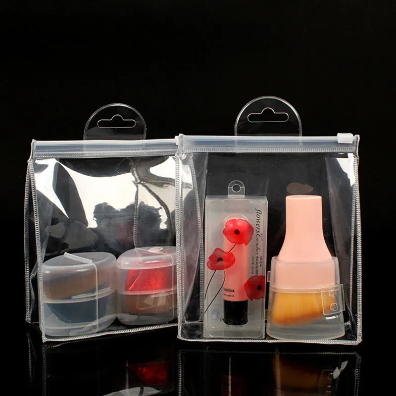 

5pcs PVC Transparent Cosmetics Storage Zip Top Containers Reusable Completely Plastic Ziplock Leak Proof Organizers