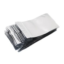 50 шт. 8,5x14 см серебристая алюминиевая фольга майларовая сумка на молнии Передняя прозрачная герметичная# Sep.07