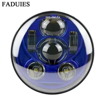 FAUDIES Azul 5.75 “5 3/4 LED Motocicleta Farol Daymaker Para Harley Sportster 1200 Personalizado XL1200C XL1200L 883 XL883 883L