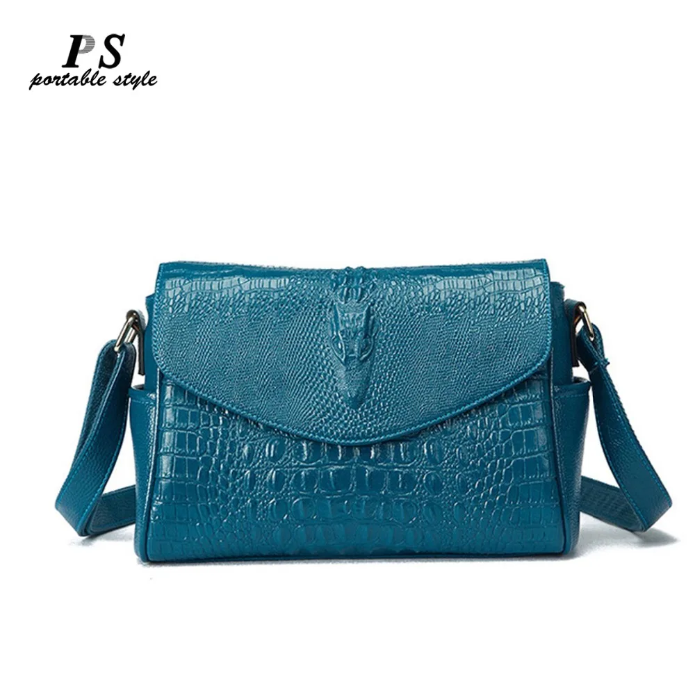 

100% Genuine leather Women handbags 2018 New Leather crocodile hand bag female women's bag cowboy hand grab bag Shoulder Bag