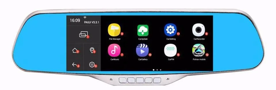 Автомобильное зеркало заднего вида dvr камера 7," gps навигация Android 4,4 full hd 1080p видео рекордер wifi камера Встроенная 8 ГБ с картой