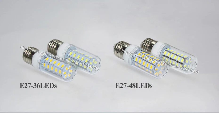 Super LED Bulb E27 E14 220V SMD 5730 LED Lamp 24 36 48 56 69leds AC 230V 5730SMD LED Corn Bulb light Chandelier AC200-240V