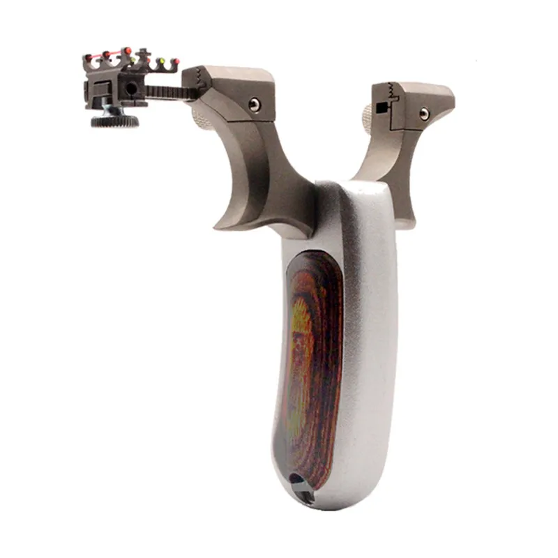 

Hunting Slingshot Stainless Steel Catapult Wood Handle Outdoor Precise Shooting with 1pc Flat Rubber Band