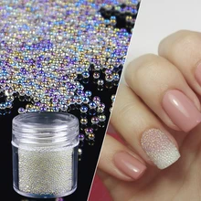 FWC 1 коробка 10 г прозрачный цветной икра бусины 3D стеклянные бусины Стразы для маникюра DIY украшения для ногтей