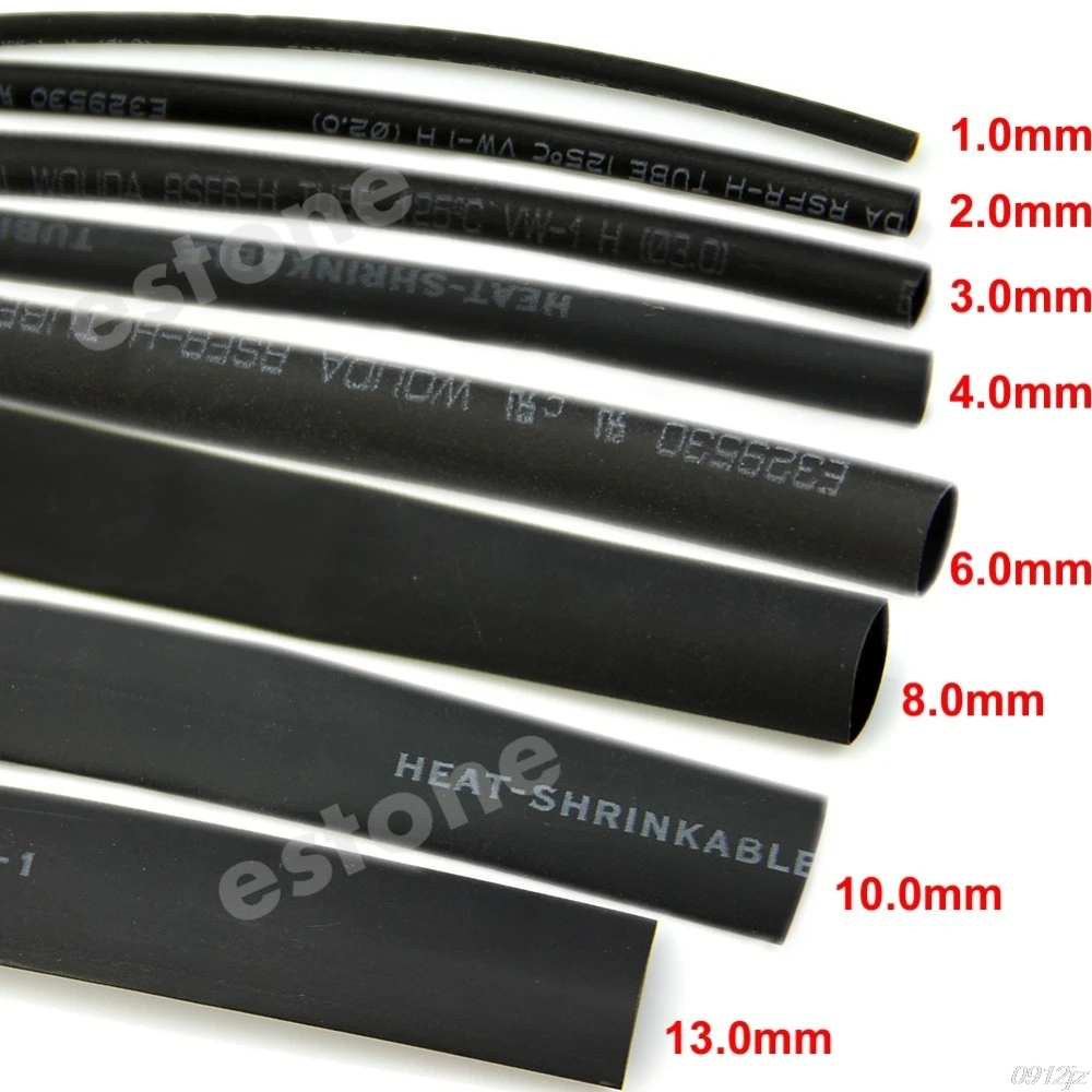 Buy 8pcs 8size Black Ratio 21 Heat Shrinkable Tube