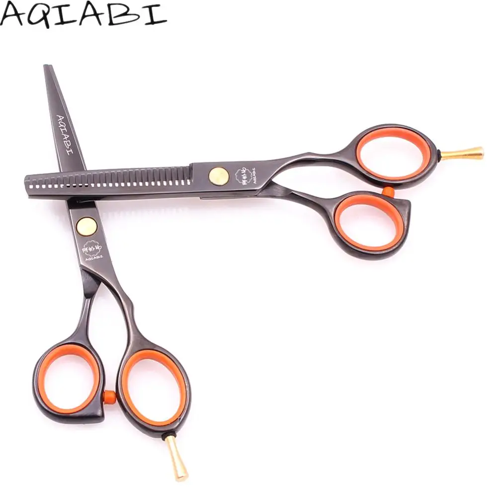 Professional Hair Scissors 1014a 5.5" Aqiabi Stainless 440c Black