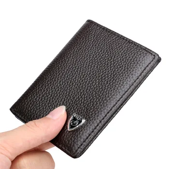 

Fashion Ultra-Thin Brief Wallets Men Genuine Leather Small Mini Purses Handmade Short Wallet Credit Card Holder Male Money Bag