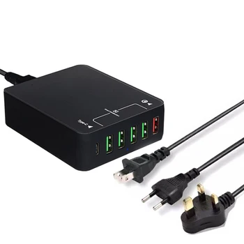 

Multi-port adapter, QC3.0 type-c charging head, 8A smart 6usb charger