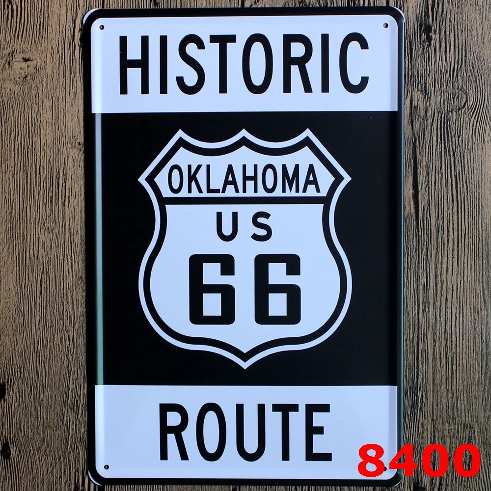 ROUTE US 66 Tin Sign Metal Plate Iron Painting Kids Room Wall Bar Coffee Home Art Craft Decor 30X20CM