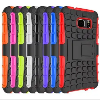 

PC+TPU 2 in1 shockproof hard case with kick stand for Galaxy S6 S6 Edge S7 S7 Edge 100 pcs/lot DHL Free shipping