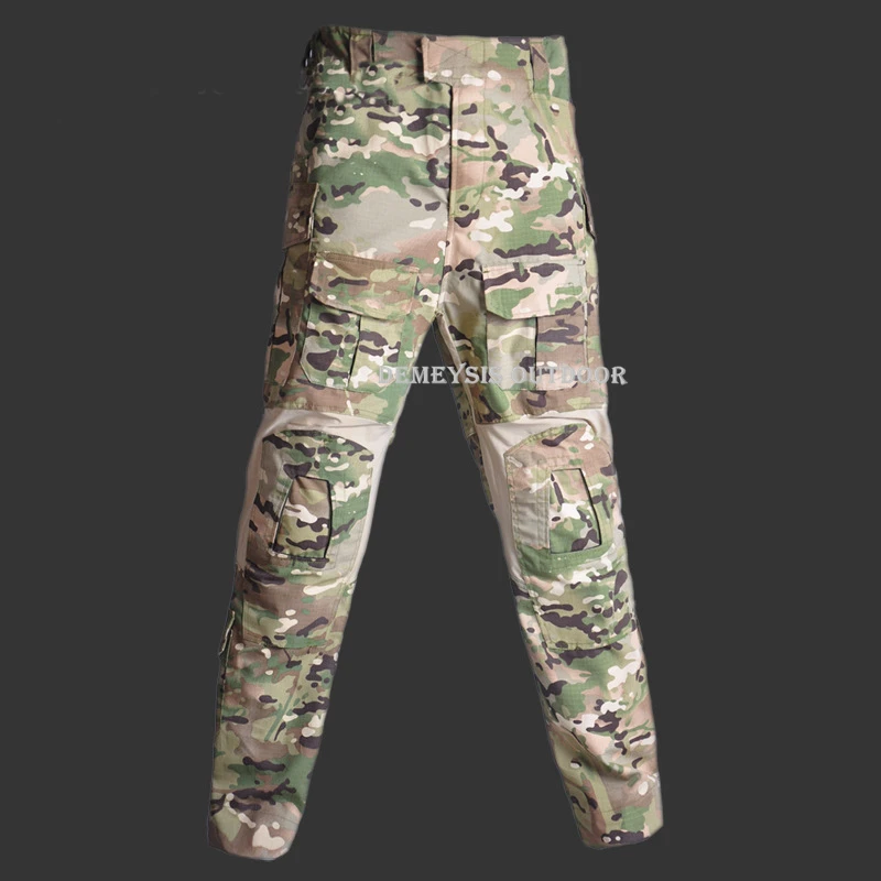 Уличная одежда для охоты рубашки+ брюки с налокотниками и наколенниками Тактический тренировочный костюм армейская Военная униформа для страйкбола ghillie Костюмы