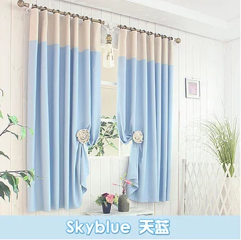 

New 2016 pure color short curtain finished product customization For living Room/ Bedroom Blackout Curtains Window Treatment