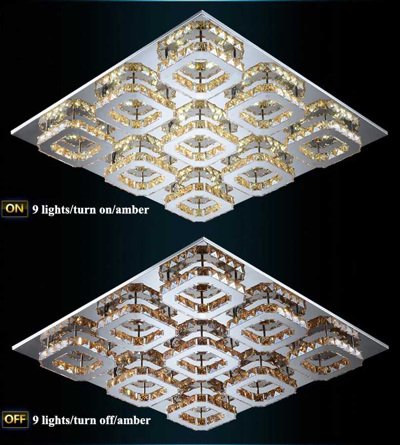 Современная зеркальная стальная затемненная светодиодная люстра потолочного освещения с кристаллами для гостиной Светодиодная потолочная лампа для спальни светодиодные принадлежности для потолочного светильника