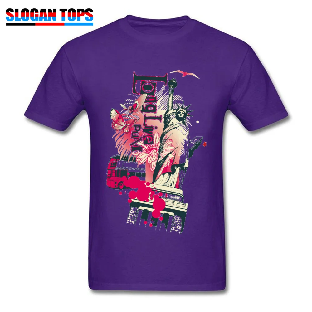 T Shirt 392018925Y Tops Shirt Summer Fall Fitted Unique Short Sleeve Pure Cotton O-Neck Men Top T-shirts Unique 392018925Y purple