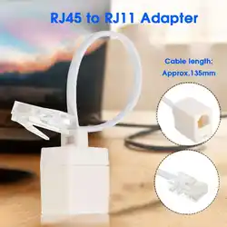 Самые низкие цены высокое качество RJ11 6P4C женский оптоволкна вай-RJ45 8P8C Мужской F/M адаптер конвертер кабель Белый Лидер продаж