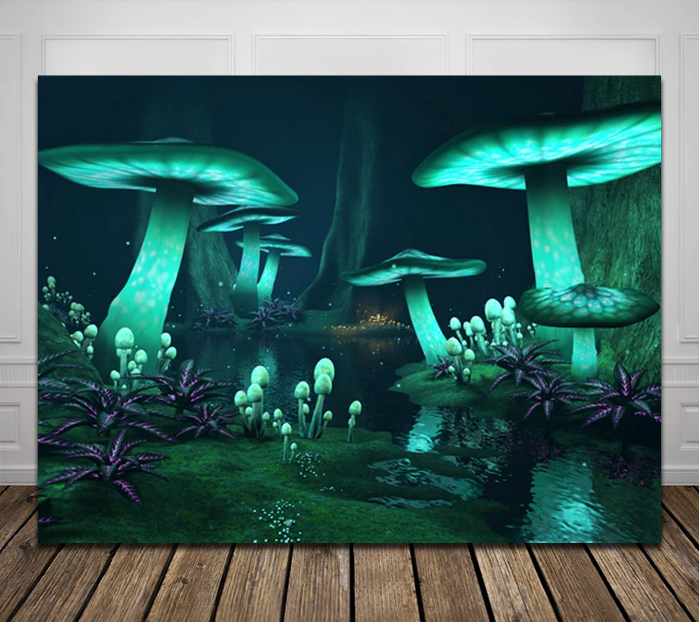 

HUAYI fantasy mushroom backdrop Computer Printed Photography Backdrop D1514