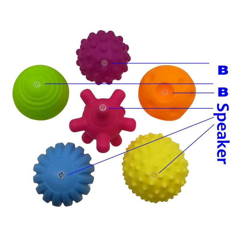 4-6 шт. детские игрушки-погремушки, мягкий текстурированный мяч для ребенка, ручная игрушка, детский тренировочный мяч, развивающая тактильные ощущения, игрушка HD01