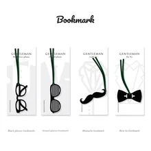 24 шт. Закладка «ДЖЕНТЛЬМЕН» для изготовления обложек книг черные очки с бабочкой и с усами закладки для офиса, школьные принадлежности, marcadores de этой странице F767