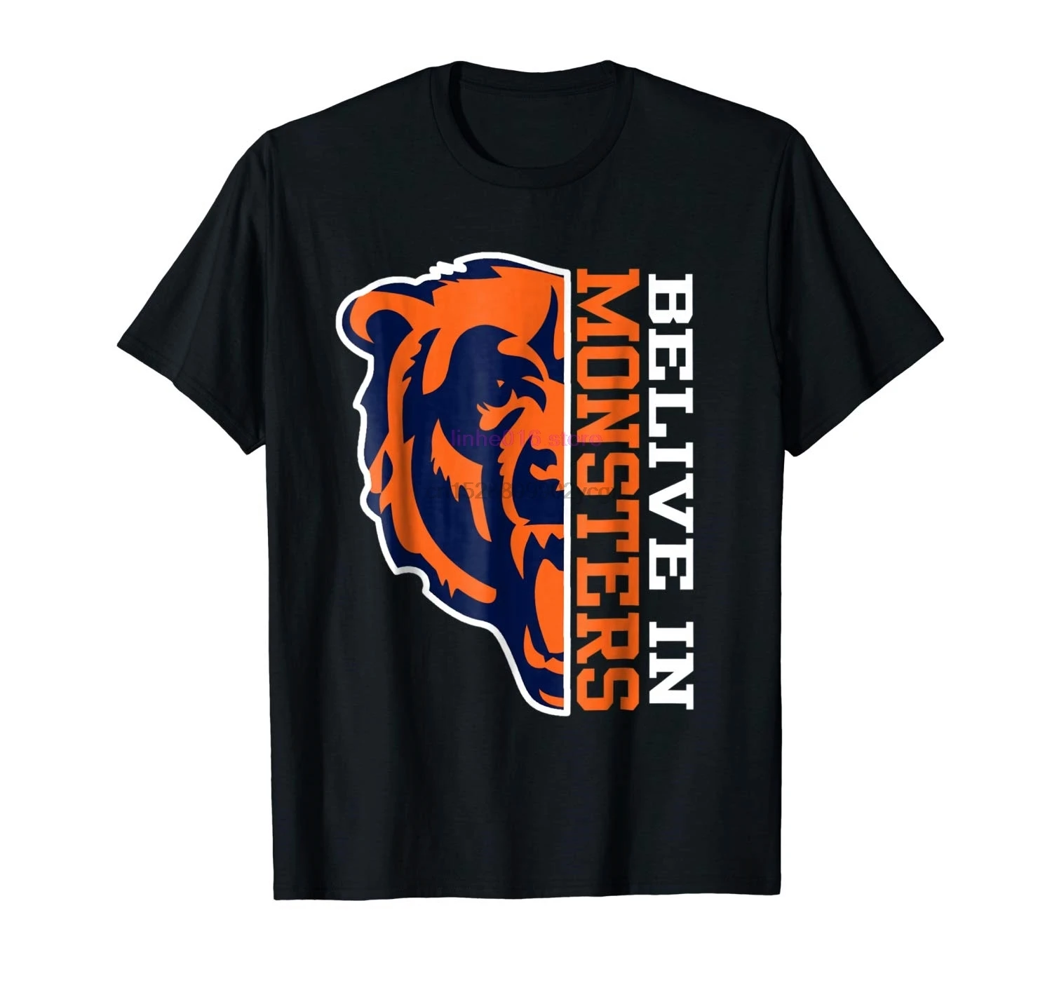 

GILDAN brand men shirt belive in monsters bear football chicago fan t shirt