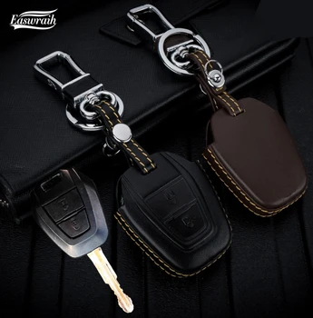 

New Gift Car-Styling Car 4D Genuine Leather Key Case Holder Cover For ISUZU D-MAX MU-X Key Case Chain Accessories