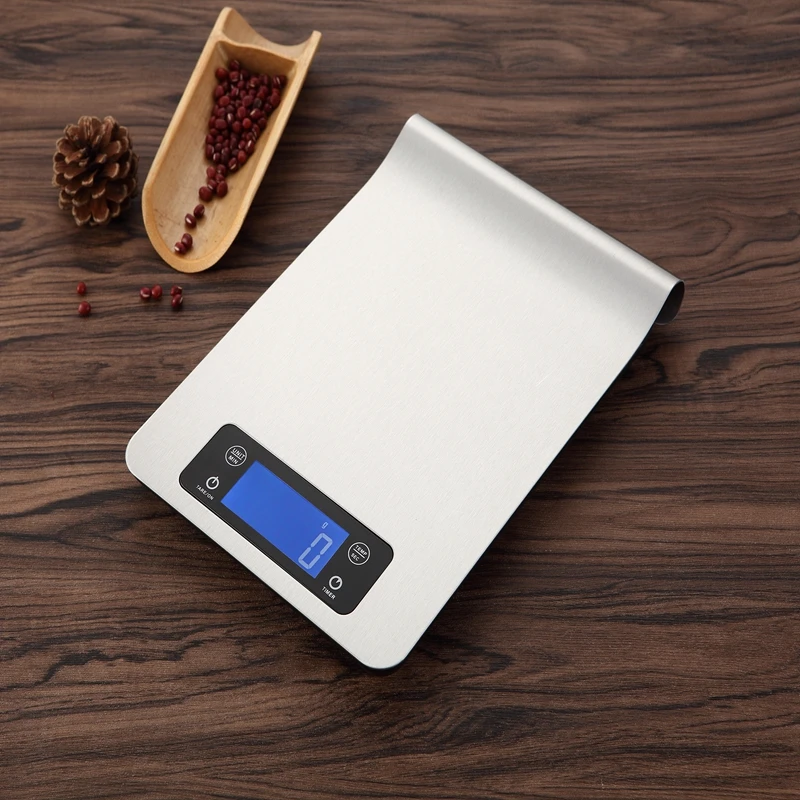 5kg 1g Stainless Steel LCD Digital Kitchen Scale Large Touch Electronic
