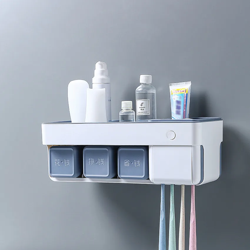 

Fashion UV Toothbrush Sterilizer rack daily articles Holder collecting Automatic Toothpaste Bathroom Accessories Set
