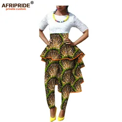 2018 autumn women african pants AFRIPRIDE private custom ankle-length women casual pants with ruffles 100% batik cotton A722110 2018 autumn women african pants AFRIPRIDE private custom ankle-length women casual pants with ruffles 100% batik cotton A722110
