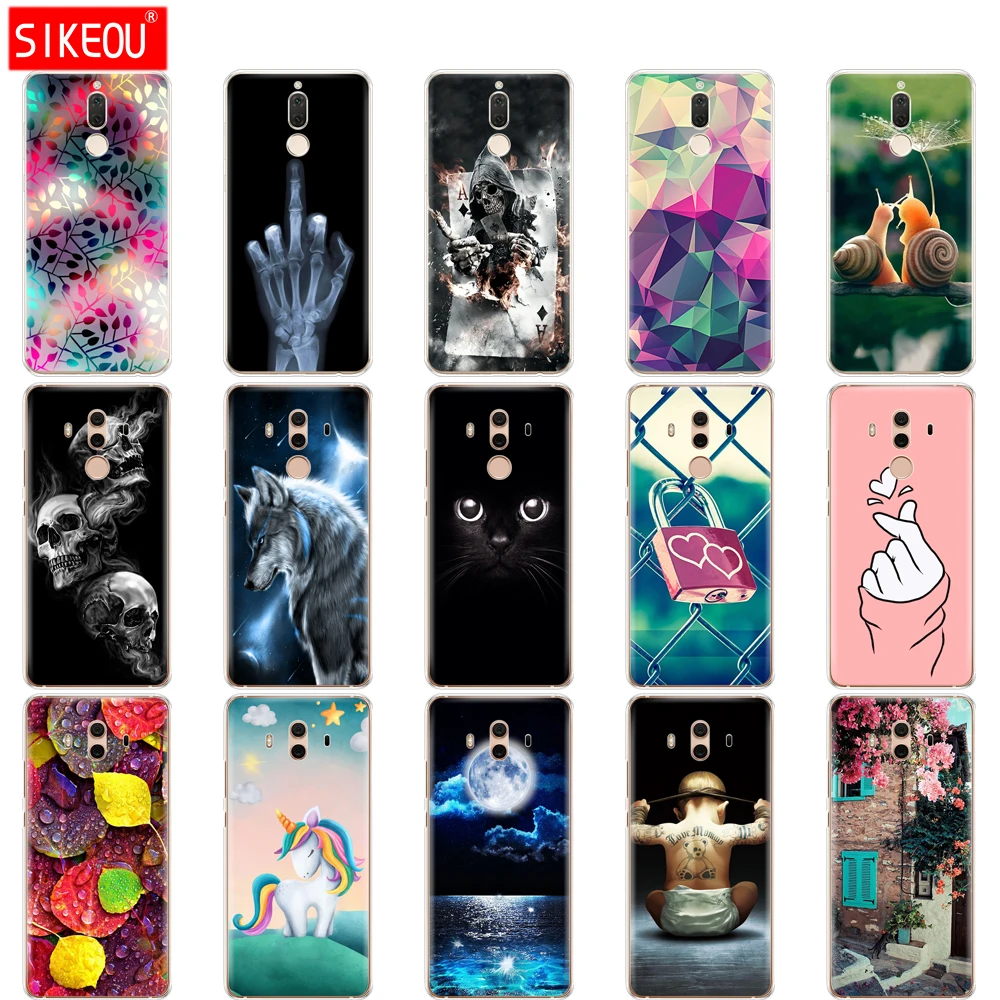 Мягкий чехол из ТПУ для Huawei Mate 10 lite силиконовые чехлы телефонов с рисунком pro mate Cat