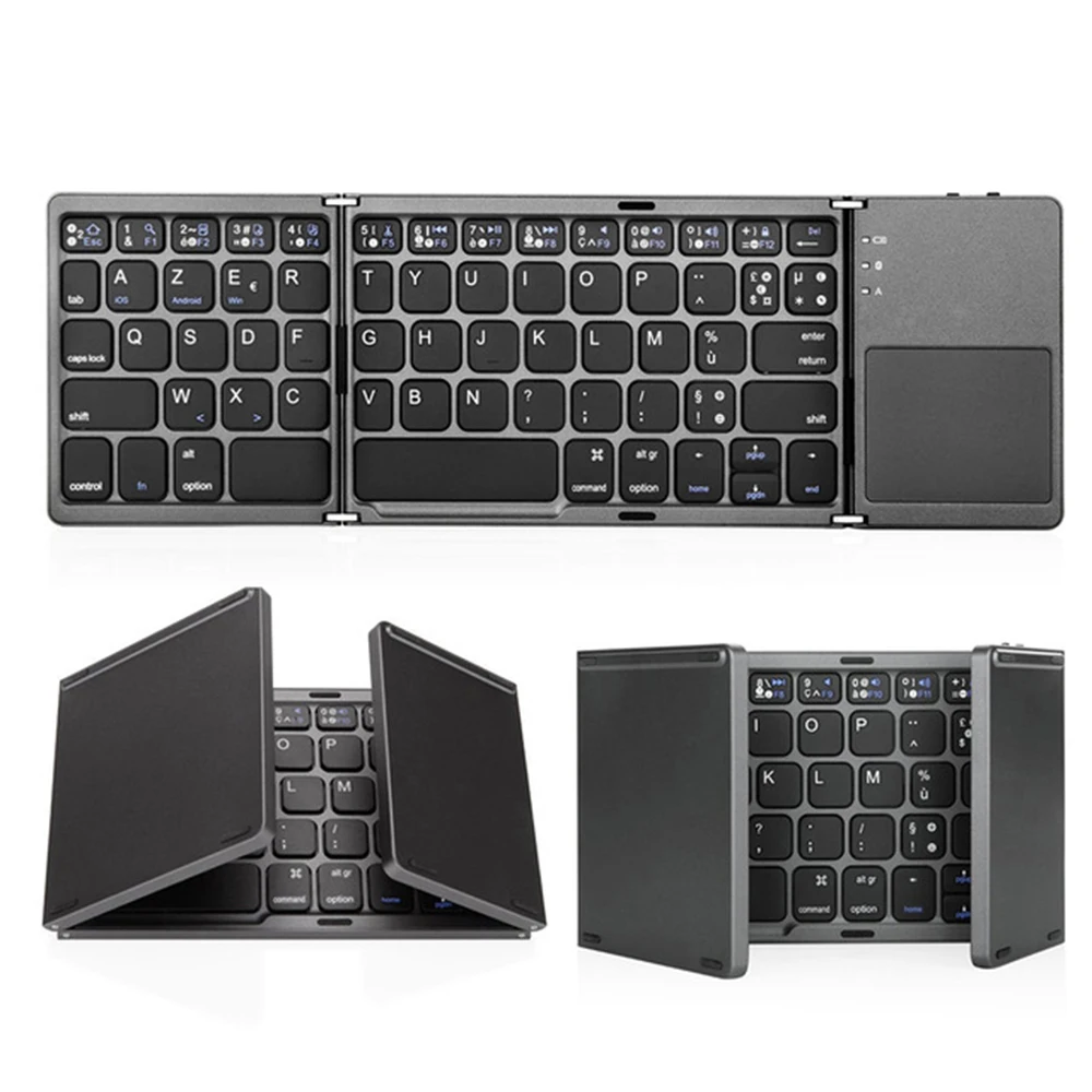 Zienstar Azerty French Foldable Wireless Bluetooth Keyboard With Ttouchpad For Ipad Iphone Macbook Pc Computer Android Tablet Keyboards Aliexpress