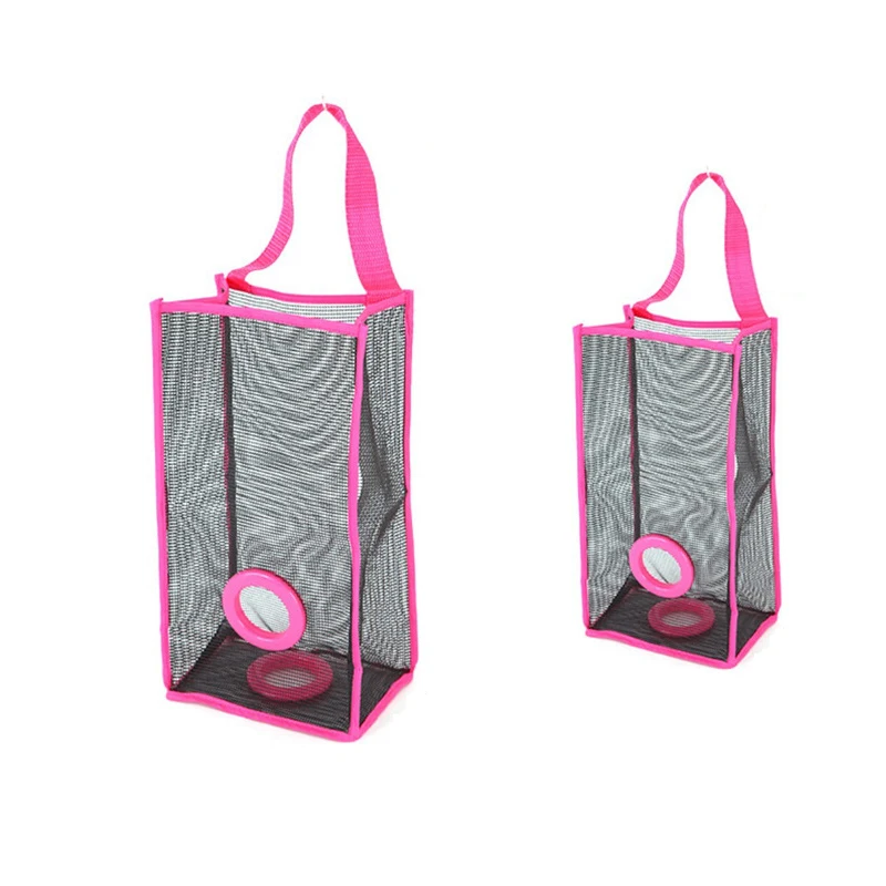 XZJJA شنقا PVC شبكة حقيبة التخزين موزع اكسسوارات المطبخ البقالة التي يعاد استخدامها البطاطا الثوم المنظم كيس النفايات حامل